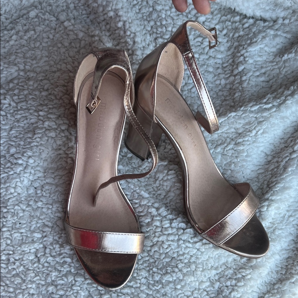 Madden Girl Shiny Gold Heels